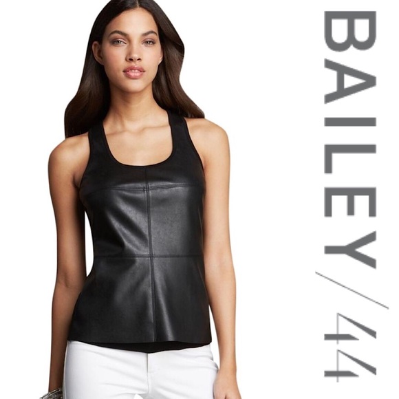 Bailey 44 Tops - Bailey 44 Black Sleeveless Faux Leather Tank